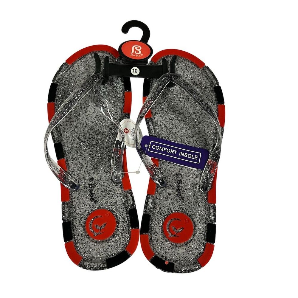 Babe Girls Glitter Flip Flop Sandals Multicolor Size 10 Casual